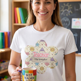 Camiseta Padrão de Formas Matemáticas da Escola de Professo