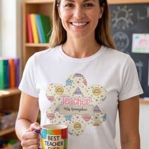 Camiseta Padrão de Formas Matemáticas da Escola de Professo