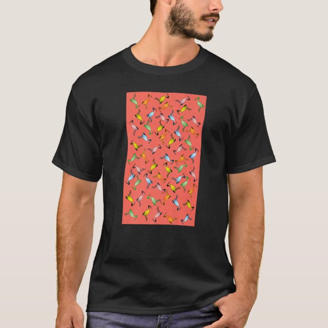 Camiseta Padrão de frango de Caixa australiana multicolorid (Frente)
