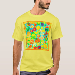 Camiseta Padrão de Fruta colorido. Comprar Agora
