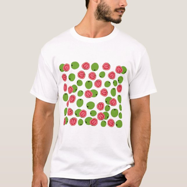 Camiseta Padrão de Fruta de goiaba (Frente)
