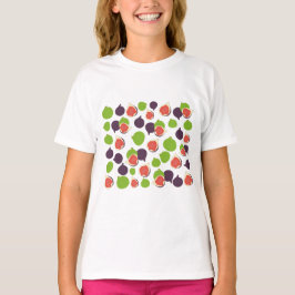 Camiseta Padrão de Fruta de Verão da Fig Mediterrânica