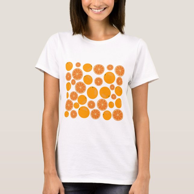 Camiseta Padrão de Fruta laranja (Frente)
