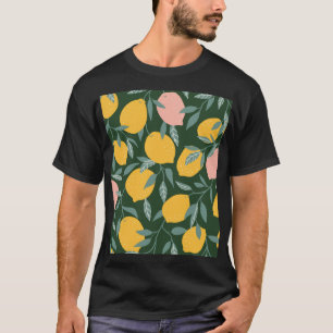 Camiseta Padrão de Fruta sem costura de limão Vintage