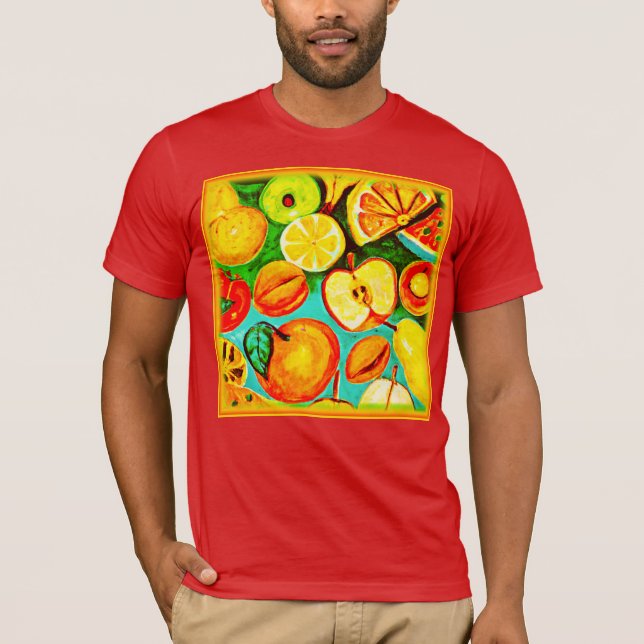 Camiseta Padrão de Fruta Whimsical. Comprar Agora (Frente)