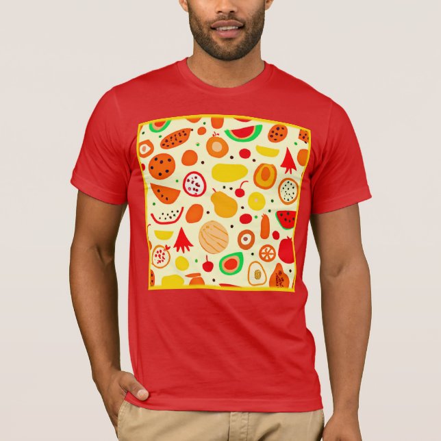 Camiseta Padrão de Frutas Tropicais (Frente)