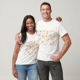Camiseta Padrão de Gatos Divertidos