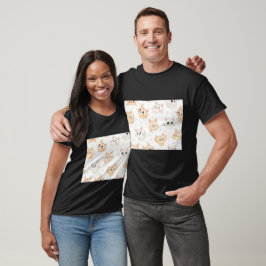 Camiseta Padrão de Gatos Divertidos