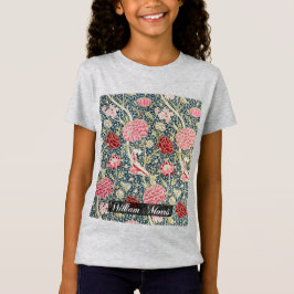 Camiseta Padrão de giz - flores&folhas - WilliamMorris