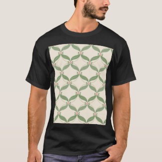 Camiseta Padrão de Grade de Folhas Simples