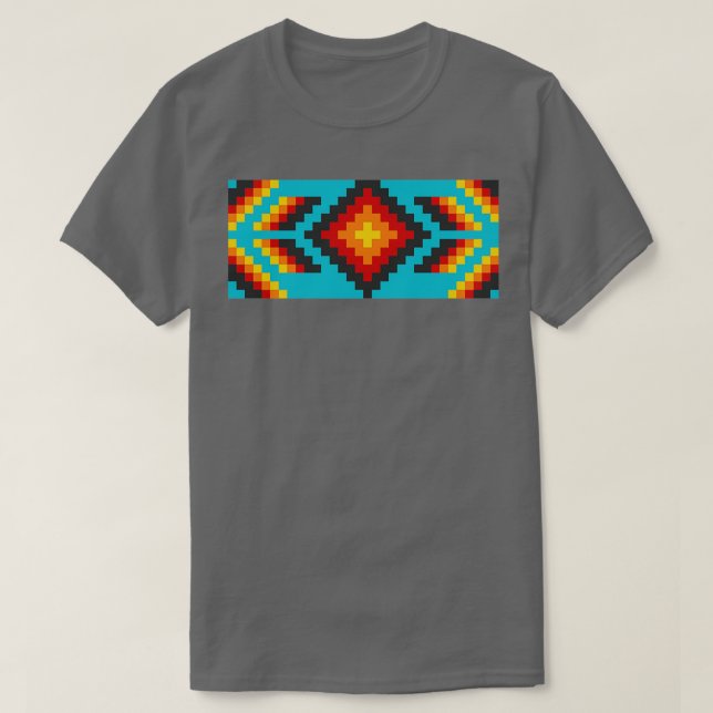 Camiseta Padrão de Huichol Mexicano  (Frente do Design)