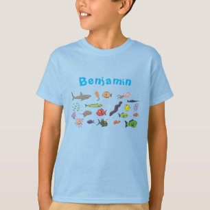Camiseta Padrão de ilustração de desenhos animados de criat