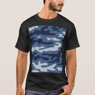 Camiseta Padrão de Jeans Denim Detectados por Camuflagem