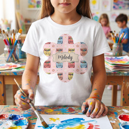 Camiseta Padrão de Lápis de Cor Fofinho de Volta à Escola