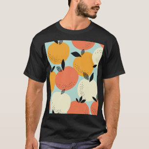 Camiseta Padrão De Laranjas: Design Sem Costura Vibrante.