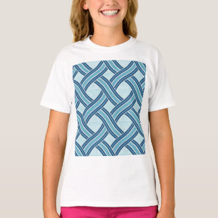 Camiseta Padrão de Linhas Azuis