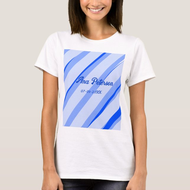 Camiseta Padrão de linhas boho retrô adicionar nome data pa (Frente)