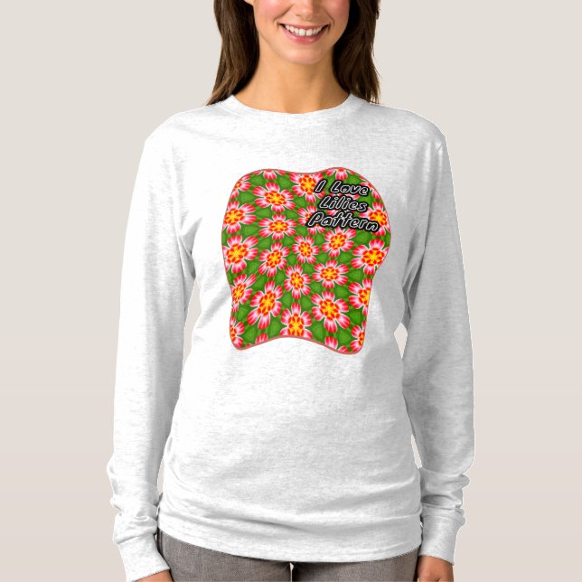 Camiseta Padrão de lírios vermelhos (Frente)