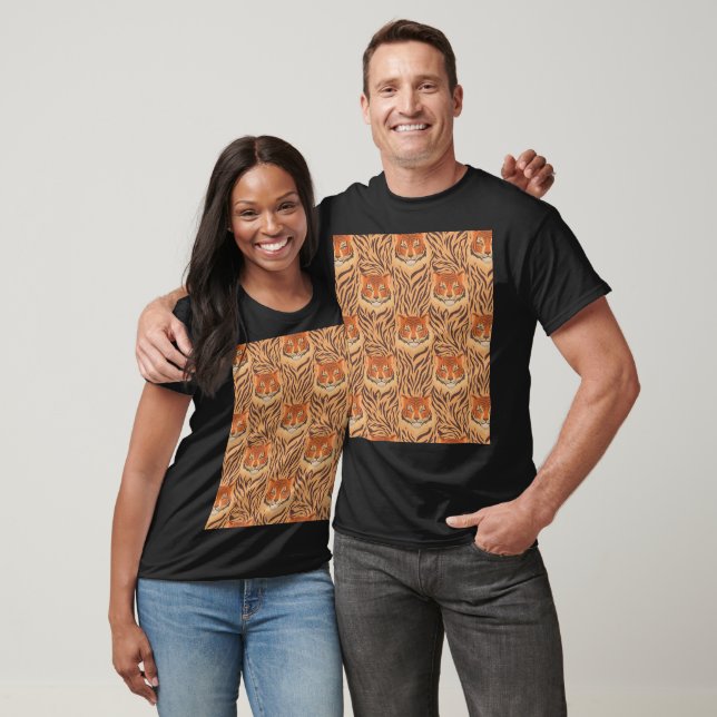 Camiseta Padrão de listras de tigre contínuo (Unissex)