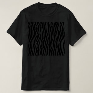 Camiseta Padrão de Listras de Zebra Clássico Preto e Bran