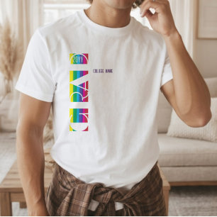 Camiseta Padrão de listras minimalistas de formatura