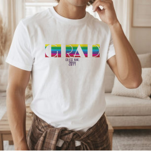Camiseta Padrão de listras minimalistas de formatura