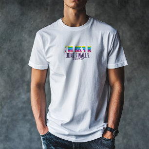 Camiseta Padrão de listras minimalistas de formatura