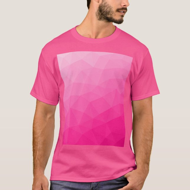 Camiseta Padrão de malha geométrica com gradiente rosa quen (Frente)