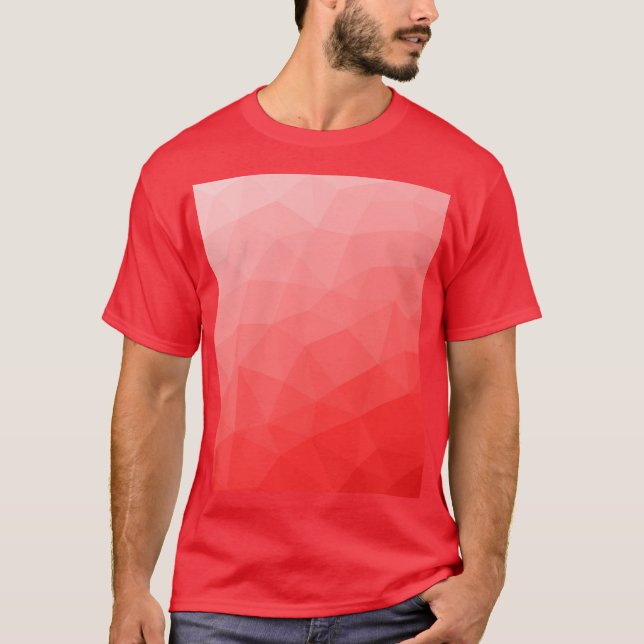 Camiseta Padrão de malha geométrica com gradiente vermelho (Frente)