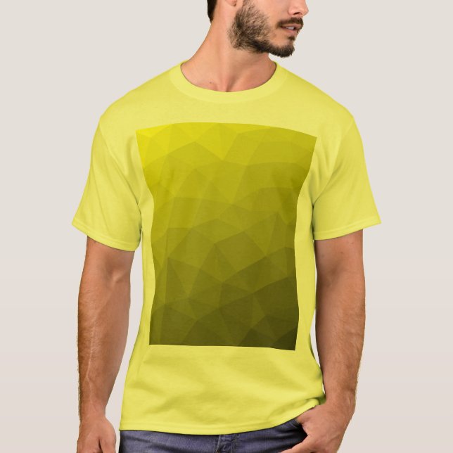 Camiseta Padrão de malha geométrica de gradiente amarelo (Frente)