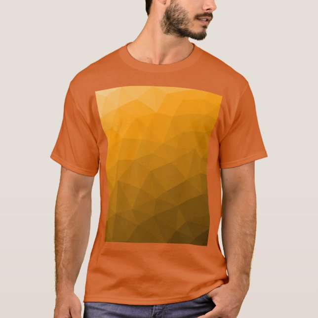 Camiseta Padrão de malha geométrica do gradiente laranja (Frente)