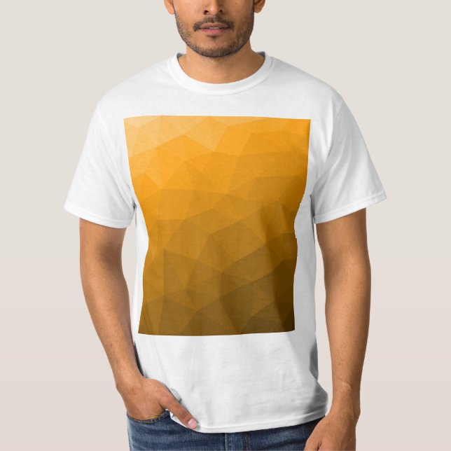 Camiseta Padrão de malha geométrica do gradiente laranja (Frente)