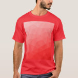 Camiseta Padrão de malha geométrica do gradiente vermelho<br><div class="desc">Camiseta geométrica moderna elegante para qualquer um. O padrão geométrico brilhante do gradiente vermelho triângulos brilhantes. Malha geométrica triangular com design de gradiente ombre.</div>