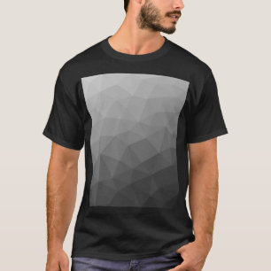 Camiseta Padrão de Malha Geométrica Gradiente Cinza
