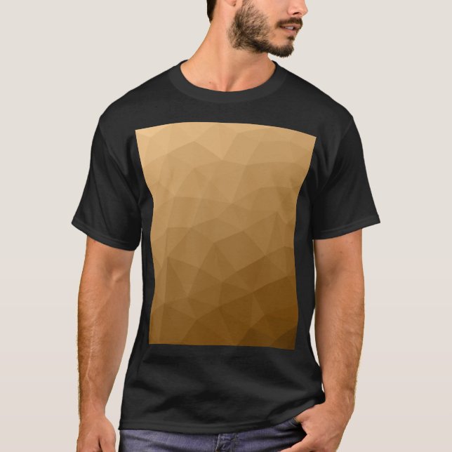 Camiseta Padrão de malha geométrica gradiente marrom claro (Frente)