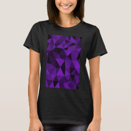 Camiseta Padrão de malha geométrica preta roxa