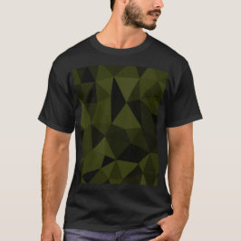 Camiseta Padrão de malha geométrica preta verde exército es