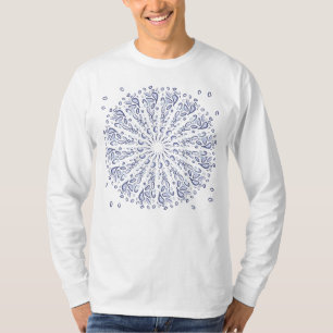 Camiseta Padrão de mandala azul