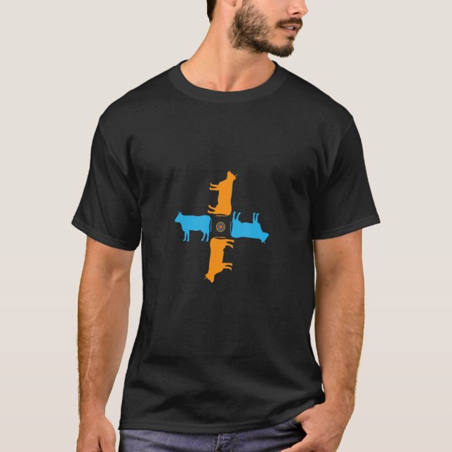 Camiseta Padrão de Mandala de Animal Vaca (Frente)