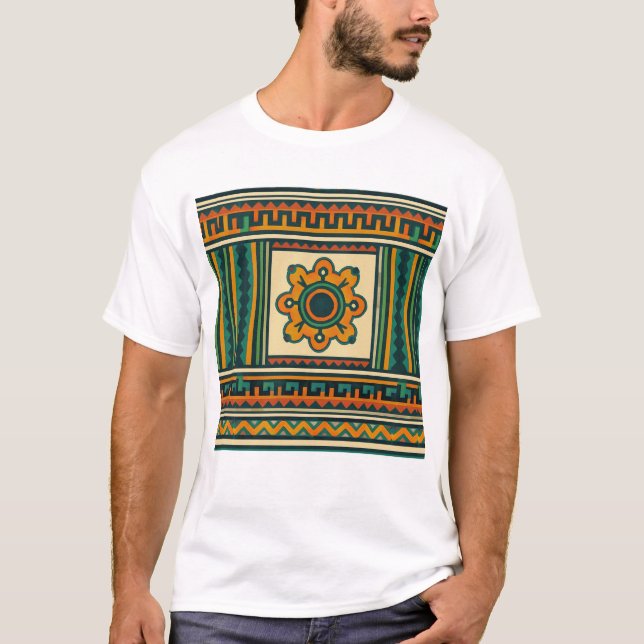 Camiseta Padrão de Mandala tribal polinésio - Geométrico (Frente)