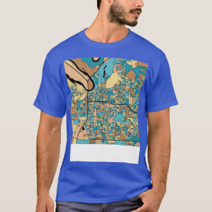 Camiseta Padrão de Mapa de Montgomery no Pastel de Meio séc