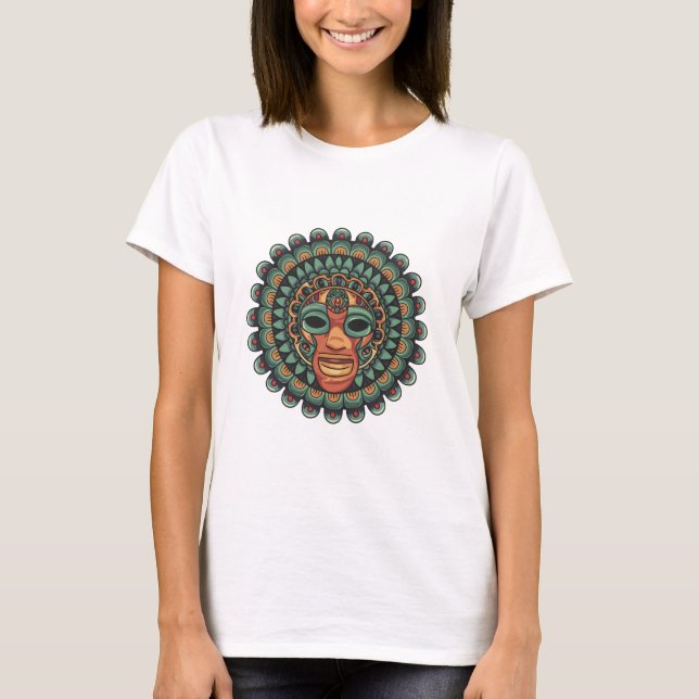 Camiseta Padrão de máscara do Aztec (Frente)