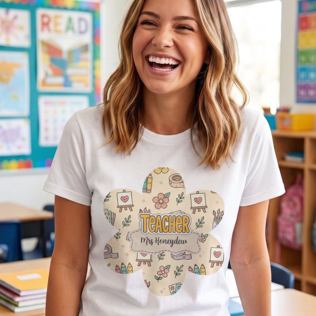 Camiseta Padrão de materiais escolares para professores de  (Criador carregado)
