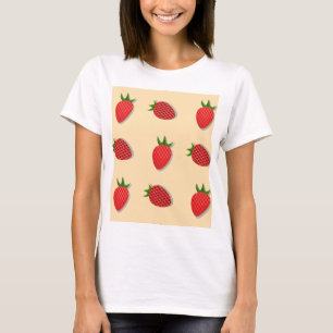Camiseta Padrão de morango para boas vibrações no Verão de