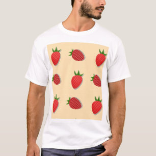 Camiseta Padrão de morango para boas vibrações no Verão de