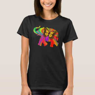 Camiseta Padrão de mosaico das cores vibrantes da silhueta