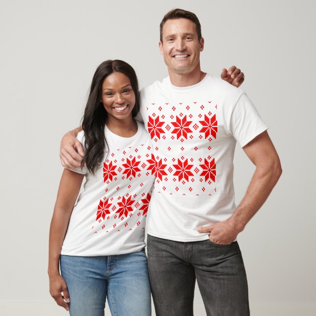 Camiseta Padrão de Natal Alegre 5 (Unissex)