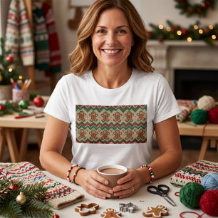 Camiseta Padrão de Natal de Homem de Biscoito de Gengibre T