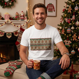 Camiseta Padrão de Natal de Homem de Biscoito de Gengibre T