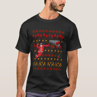 Camiseta Padrão de Natal Feio para Papais noeis Negros